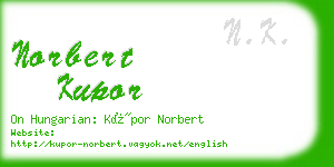 norbert kupor business card